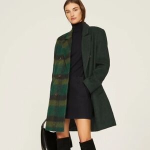 NVLT Green Boucle Mixed Media Coat - Size small
